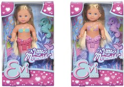 Kleine Meerjungfrau Spielfigur mit beweglicher Flosse und Seepferdchen Puppe