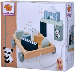 Eichhorn Holz Bauwagen Panda - Lernspielzeug FSC Holz ab 1 Jahr