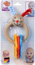 Eichhorn Holz Beißring Hase Babyspielzeug mehrfarbig