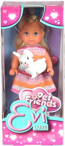 Planet Happy Puppe Evi Haustierfreunde rosa Spielzeugpuppe 12 cm-3