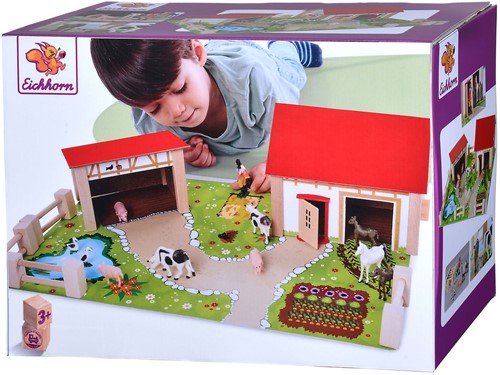 Eichhorn Houten Boerderij met Accessoires, 20dlg.