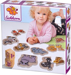 Eichhorn Holz Tierpuzzle - Lernspielzeug FSC Holz 16 Teile