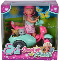 Scooter Friends Minipuppe mit Roller und Haustieren - buntes Spielzeug