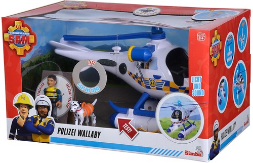 Feuerwehrmann Sam Helikopter Spielzeug Wallaby mit Licht und Sound