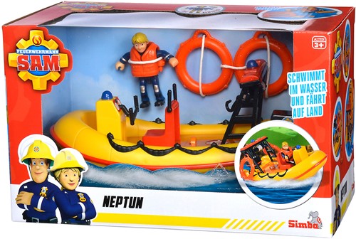 Brandweerman Sam Neptune Reddingsboot met Figuur