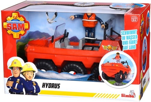 Simba Feuerwehrmann Sam Hydrus Spielzeugfahrzeug mit Figur - Amphibienauto