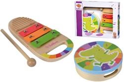 Eichhorn Holz Musikset Trommel und Xylophon - buntes Musikinstrument Spielzeug