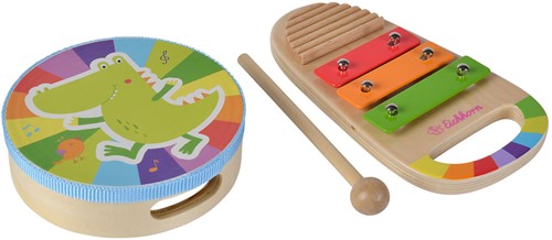 Eichhorn Houten Trommel en Xylofoon Muziekset, 3dlg.-3