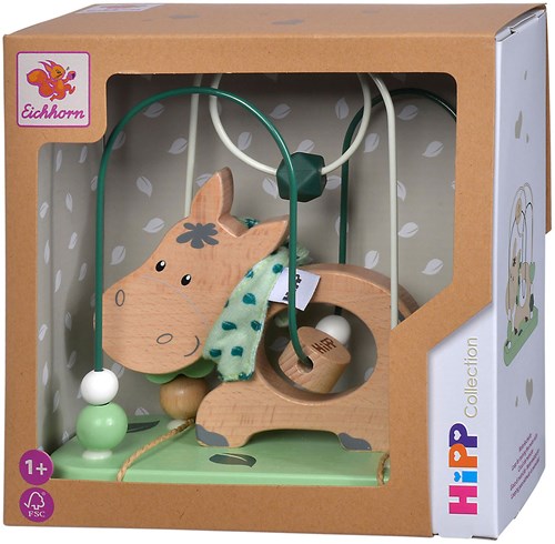 Eichhorn Holz Motorikspielzeug Esel - bunte Baby Motorikschleife