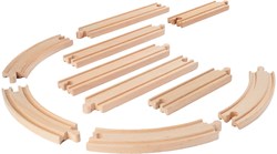 Eichhorn Holz Eisenbahn Schienen Set - 10-teilig FSC Holz Erweiterungsset
