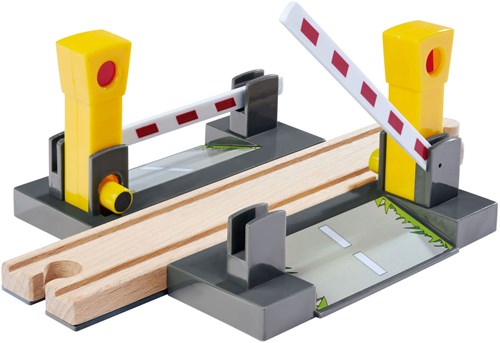Eichhorn Eisenbahn Schienen Bahnübergang mit Schranken - Holzspielzeug-3