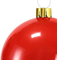Aufblasbare Weihnachtskugel große Dekoration rot Kunststoff 45 cm-2