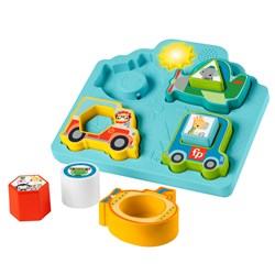 Mattel Puzzle Spielzeug Fisher-Price Fahrzeuge mit Geräuschen und Formen