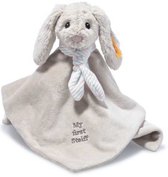 Steiff Schmusetuch Kaninchen Plüsch hellgrau 26 cm Baby Comforter