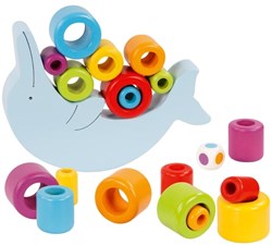 Goki Holz-Balancespiel - Delfin Gleichgewichtsspiel für Kinder