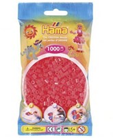 Hama Bügelperlen - Glow in the Dark lachsrosa Perlen 1000 Stück