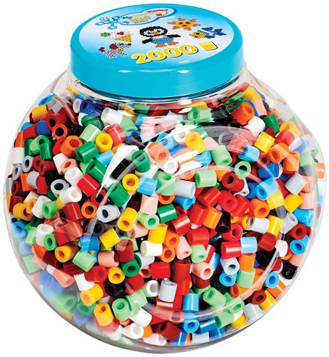 Hama Maxi Bügelperlen Set - 2000 Stück bunte Bastelperlen Dose