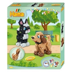 Hama Bügelperlen 3D Katze und Hund - 2500 Perlen Bastelset Spielzeug
