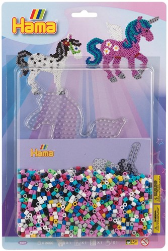 Hama Bügelperlen Einhorn Set - 2000 Stück - buntes Bastelspielzeug