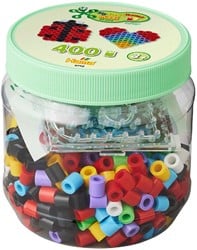 Hama 8792 Dose mit 400 Maxi-Perlen und Stecktafeln