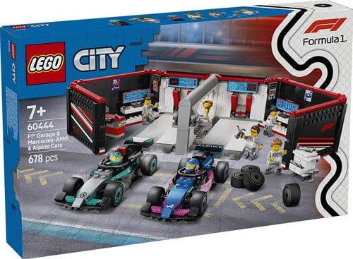 LEGO City 60444 F1 Garage met Mercedes-Amg En Alpine Auto's