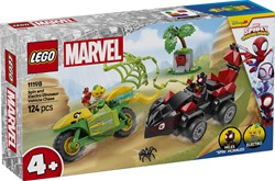 LEGO Spidey - Spin & Electro achtervolging met dinosaurusvoertuigen 11198