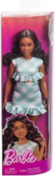 Fisher-Price Barbie Puppe Modepuppe grün Gingham mit braunen Haaren