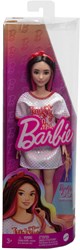Barbie Modepuppe Fashionistas weißes Kleid dunkles Haar - Barbie Puppe