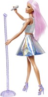 BEX Barbie Popstar - Modepuppe mit Mikrofon und rosa Haar - Puppenspielzeug-3