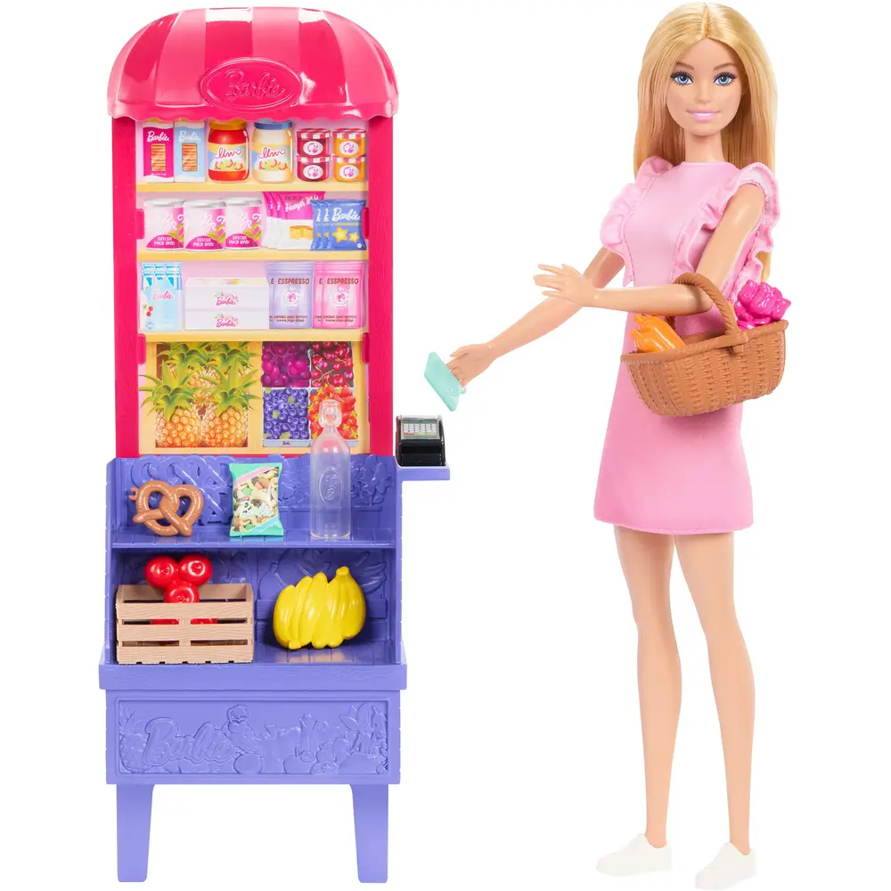 Mattel Barbie Malibu Shopping Spielset mit Zubehör und Puppe