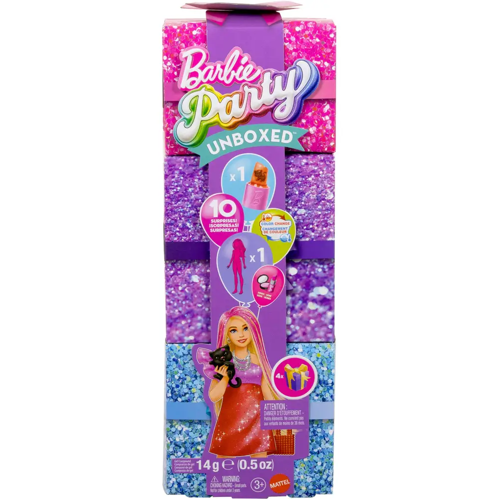 Mattel Barbie Modepuppe Glam Party mit roten Glitzern und Überraschungen