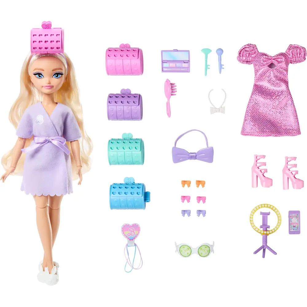 Mattel Barbie Puppe Malibu Dream Besties mit Haarstyling-Zubehör