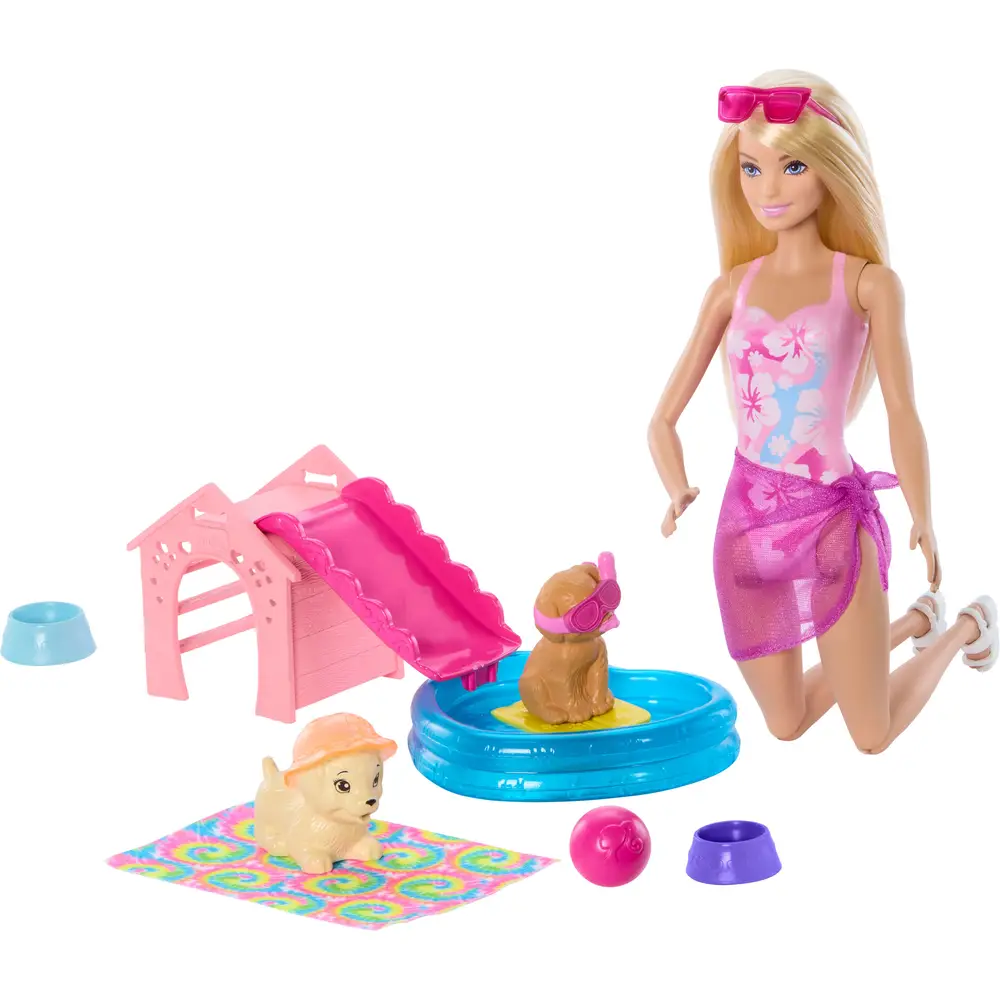 Mattel Barbie Welpen Pool Party Spielset - Barbie Puppenhaus Zubehör