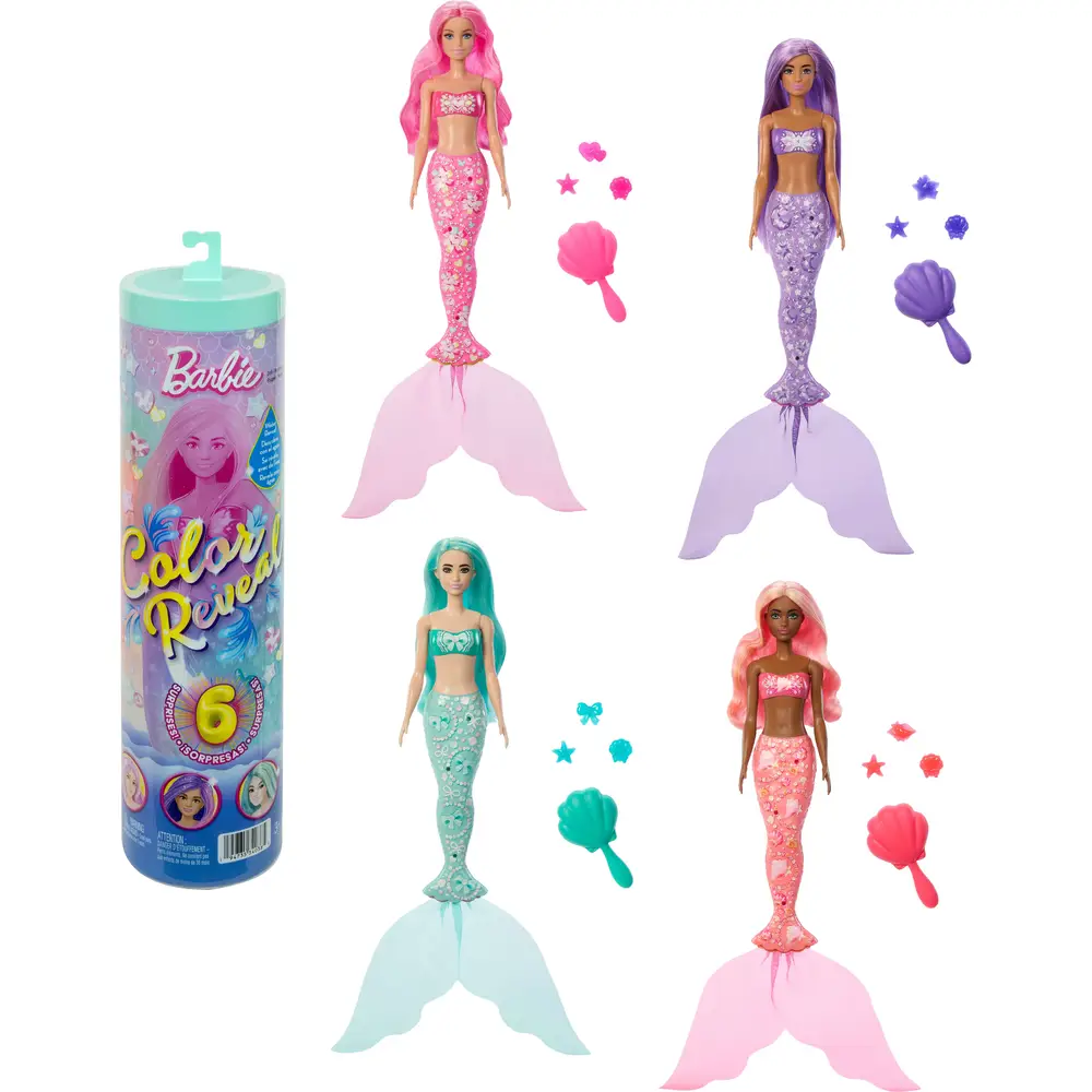 Barbie Meerjungfrau Puppe - Color Reveal mit Zubehör und 6 Überraschungen