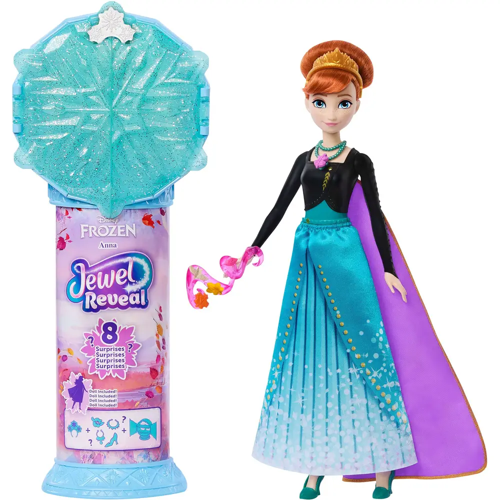 Mattel Disney Frozen Anna Puppe - Jewel Reveal Modepuppe Spielzeug