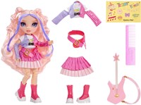 Rainbow High Jr High Modepuppe Bella rosa mit Gitarre und Stickern-3