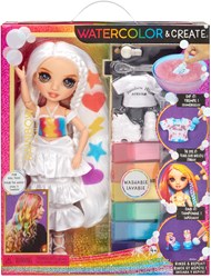 Watercolor & Create Modepuppe braune Augen - Rainbow High Bastelset Puppe