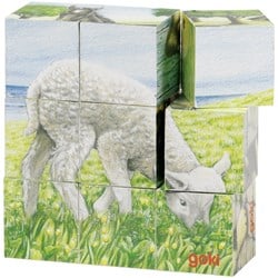 Goki Würfelpuzzle Bauernhoftiere