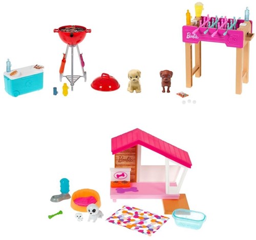 Barbie Hundehaus Mini Spielset mit Hündchen und Zubehör