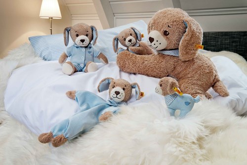 Steiff Kuscheltier Gute Nacht Hund Plüsch blau 28 cm - Baby Schmusetier-2