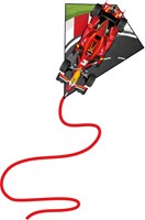 Knoop Kites Drachen Diamant Rennwagen rot 65x55cm mit Schwanz