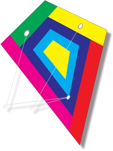 Knoop Kites Vlieger Stunt Pilot Diamant rainbow 2lyn