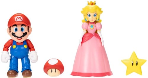 Super Mario figuren mario & peach 10 cm 2-pack