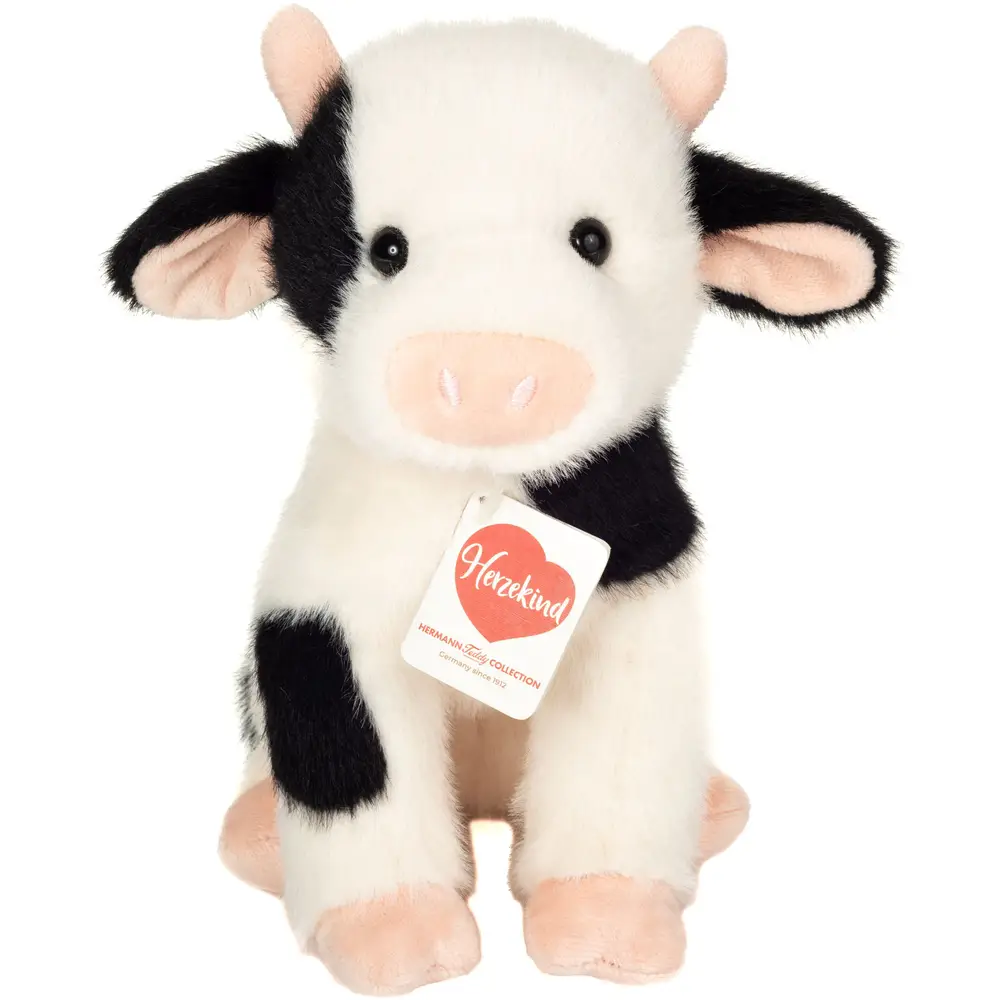 Hermann Teddy Kuscheltier Kuh Plüsch Bauernhoftier schwarz-weiß 25 cm