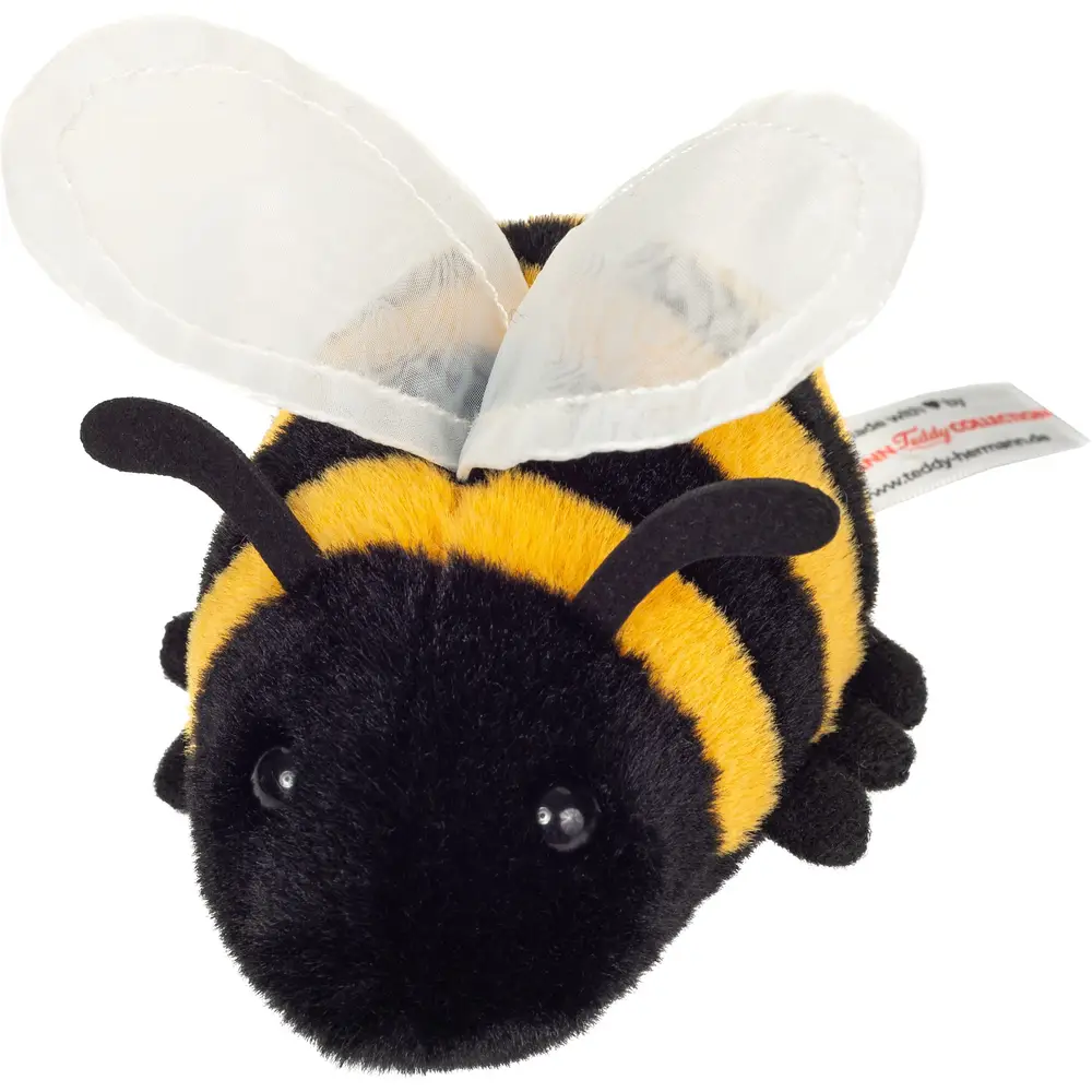 Hermann Teddy Kuscheltier Biene - Plüsch Stofftier - Gelb Schwarz - 11 cm - Bienen Spielzeug