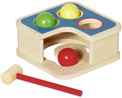 Goki Holz Hammerbank mit Kugeln - Motorikspielzeug für Kinder