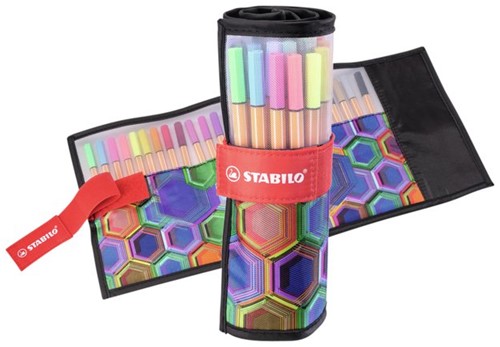 STABILO point 88 - Fineliner 0,4 mm - ARTY Rollensatz, Inhalt 25 Farben