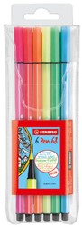 Stabilo Filzstifte Neonfarben Etui 6 Stück Premium Qualität
