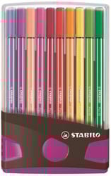STABILO Pen 68 - Premium Filzstift - ColorParade - Anthrazit/Rosa - Mit 20 Farben