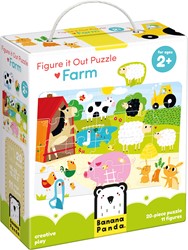 Banana Panda puzzle Farm mit 11 Spielfiguren - 2+ - 20 Teile